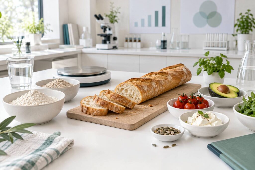 Illustration éditoriale du sujet : Baguette : calories, glucides et valeurs nutritionnelles