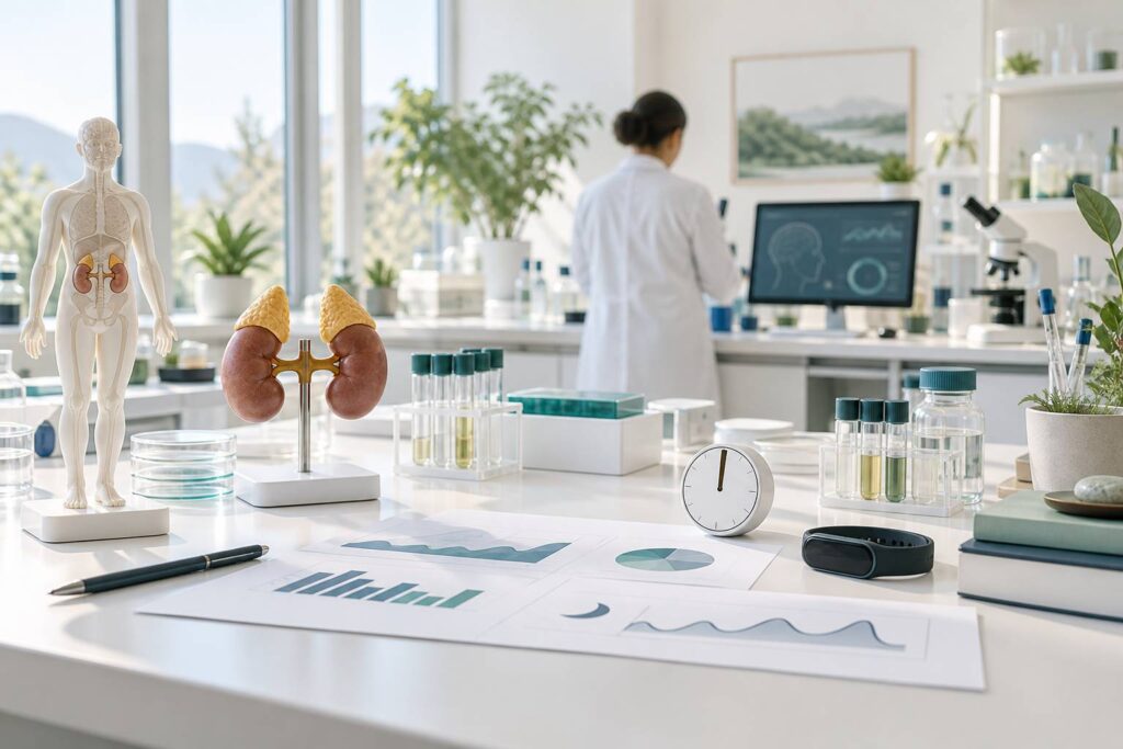 Illustration éditoriale du sujet : Cortisol et prise de poids : quel lien réel, que dit la science ?