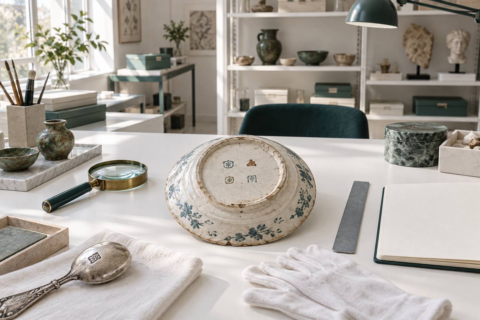 Illustration éditoriale du sujet : Décrypter une marque sur un objet ancien : poinçons, estampilles et copies