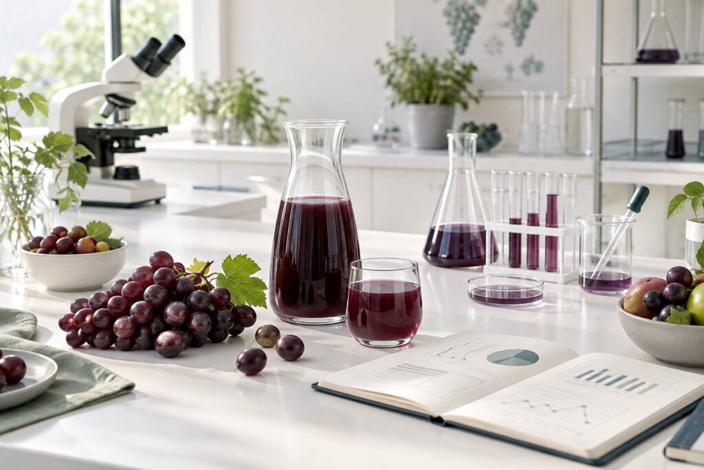 Illustration éditoriale du sujet : Le jus de raisin est-il bon pour la santé ? Le vrai du faux